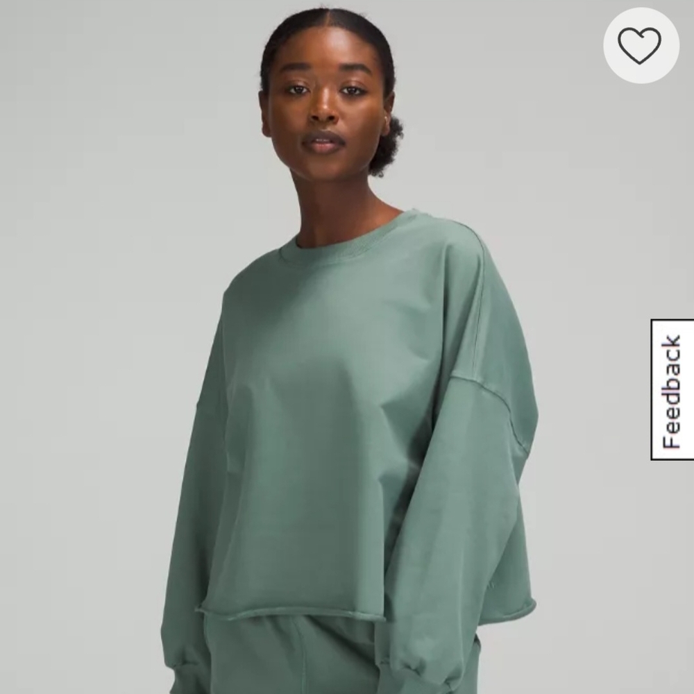 NWOT Lululemon LA Oversized Boxy Crew in Green.